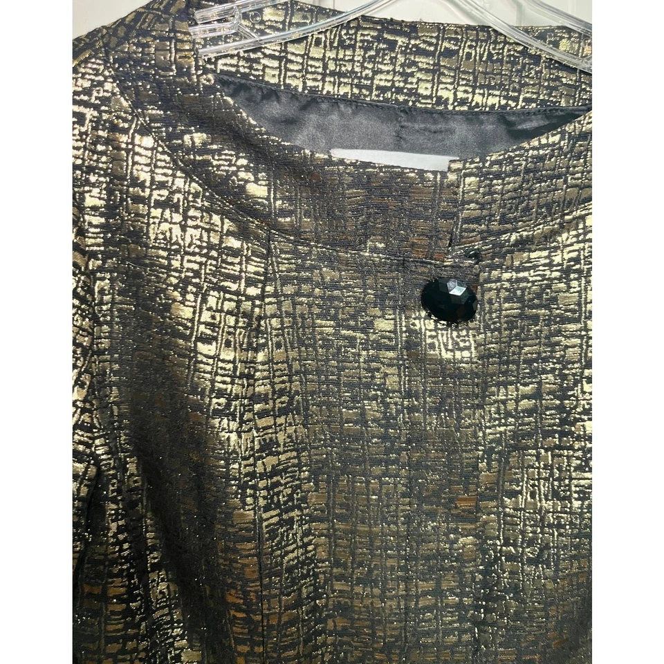 Chaqueta de noche Victor Costa dorada/negra talla 6 Foto 3 de 4