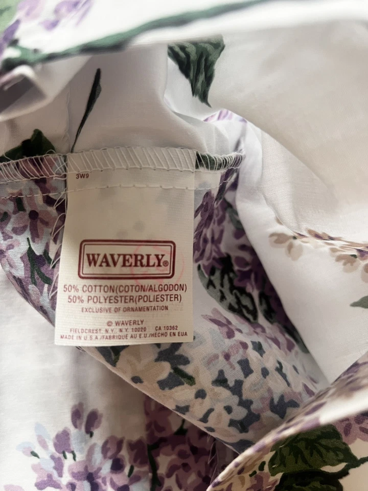 Juego de dos valencias vintage Waverly púrpura violeta floral Shabby Chic Country Foto 4 de 4