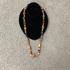 Vintage Multi-Stone Agate Beggar Bead Necklace, Bracelet & Earring Set — listing 2