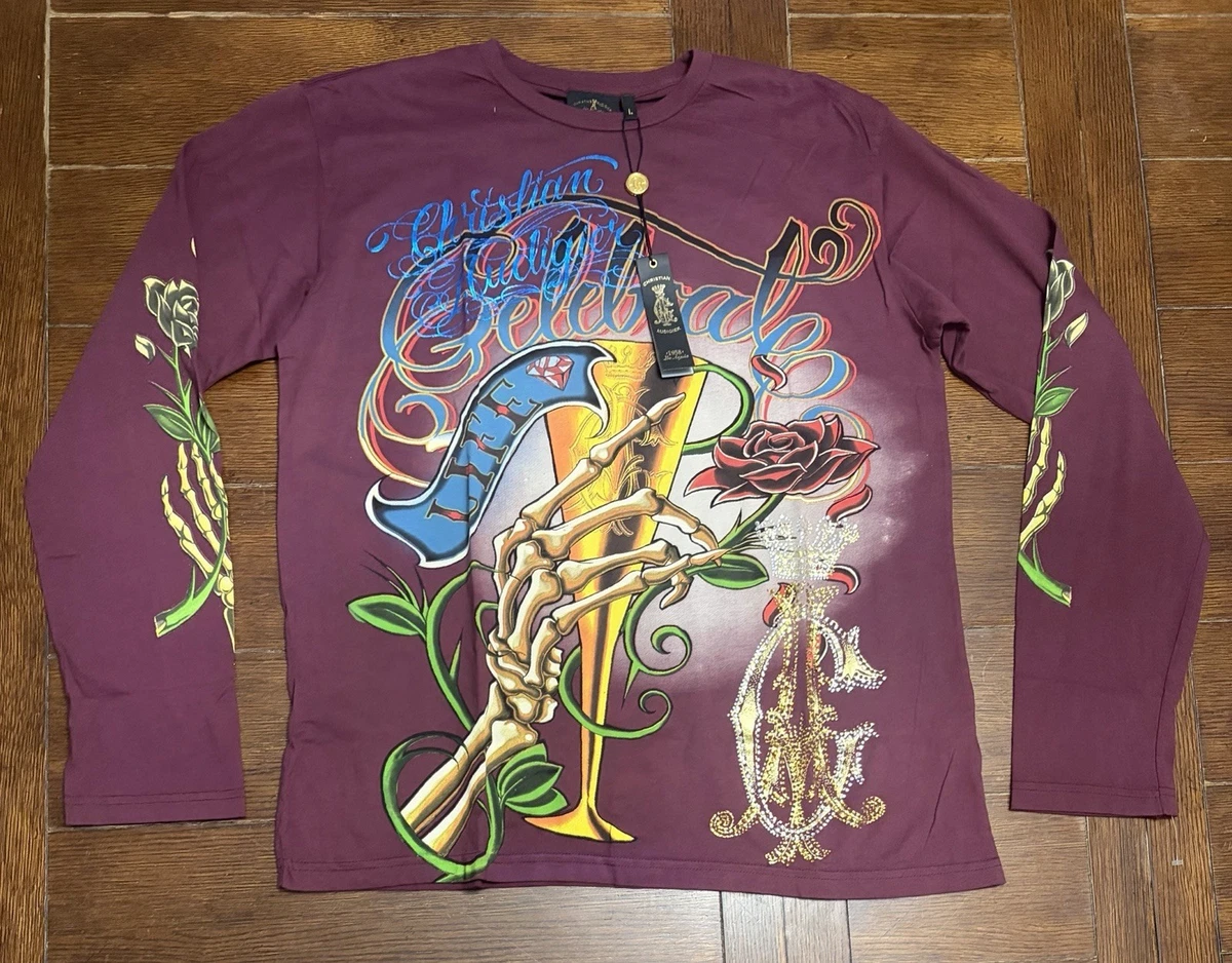 Christian Audigier Long Sleeve T-Shirts for Men for sale | eBay