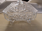 VINTAGE CRYSTAL STRAWBERRY DIAMOND PATTERN COVERED CANDY DISH HOLLYWOOD REGENCY — photo 4