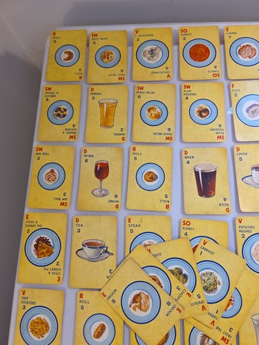 Vintage Menuette Card Game 1940s 50 Menu cards 3 Waiter cards Ref Card - Picture 8 of 24