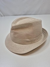 Stetson Fedora Hat Fitted Mens XL Beige Linen Lined 100 Pure Linen STC14-NA14