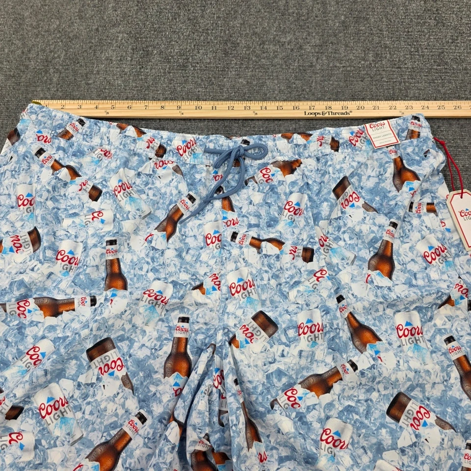 Bañador Coors Light para Hombres 4XB Botella de Cerveza Patrón de Hielo Cordón Pantalones Cortos Foto 4 de 4