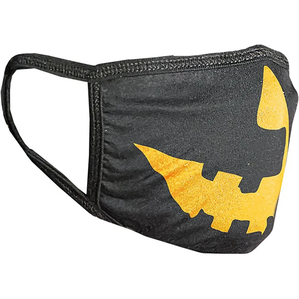 Máscara facial reutilizable EPI negra y naranja calabaza de Halloween - Disfraces Morris Foto 3 de 3