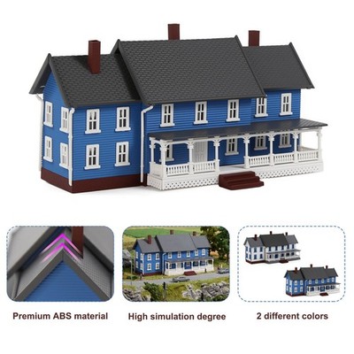 Evemodel N Scale Model Dwelling House Three-building Two-story for Model Layout