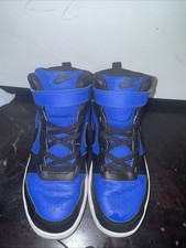 Youth Nike Shoes, Size 2Y Blue Black, Court Borough Mid 2 Youth