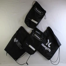 Lot of 4 Branded Black Drawstring Bags