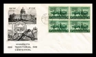 Dr Jim Stamps Minnesota Territorial Centennial Block FDC Smartcraft Cachet