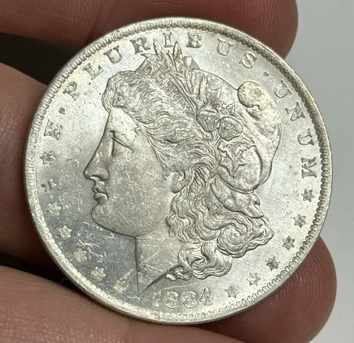 Proof-Like 1884-O Morgan Silver Dollar, U.S. $1 Coin AU or Low MS PL