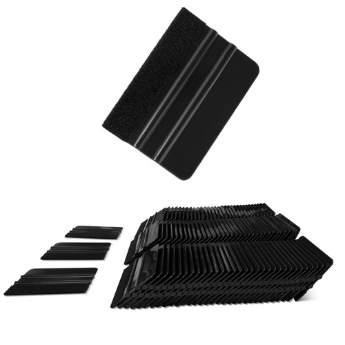100PCS Vinyl Squeegee w/ Felt Edge No Scratch Car Wrap Tools, Black Card Scraper - Picture 2 of 12