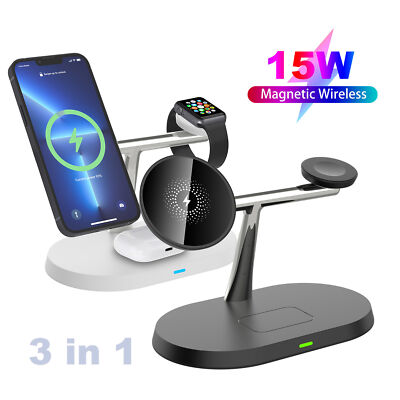 3in1 15W  Wireless Ladestation für Apple Watch 8/7/SE iPhone 15 14 Pro Max 13 12