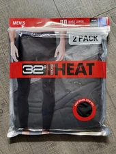 32 Degrees Heat Pants Men's Large Black Base Layer Pants 2 Pack 