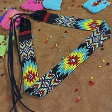 Beaded Hatband Native American Style Southwestern Cowboy Rode Handmade Head/Hat