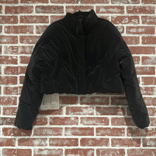 Nwt Garage Women's Black Padded Cropped Jacket Size Large Has Dirt Stains