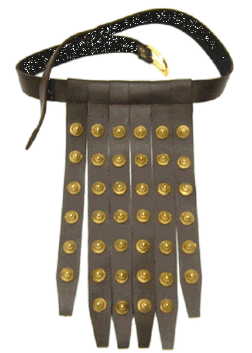 Roman Soldier Belt Made Of Real Leather & Brass Decorative Ornaments & Studs - Picture 2 of 3