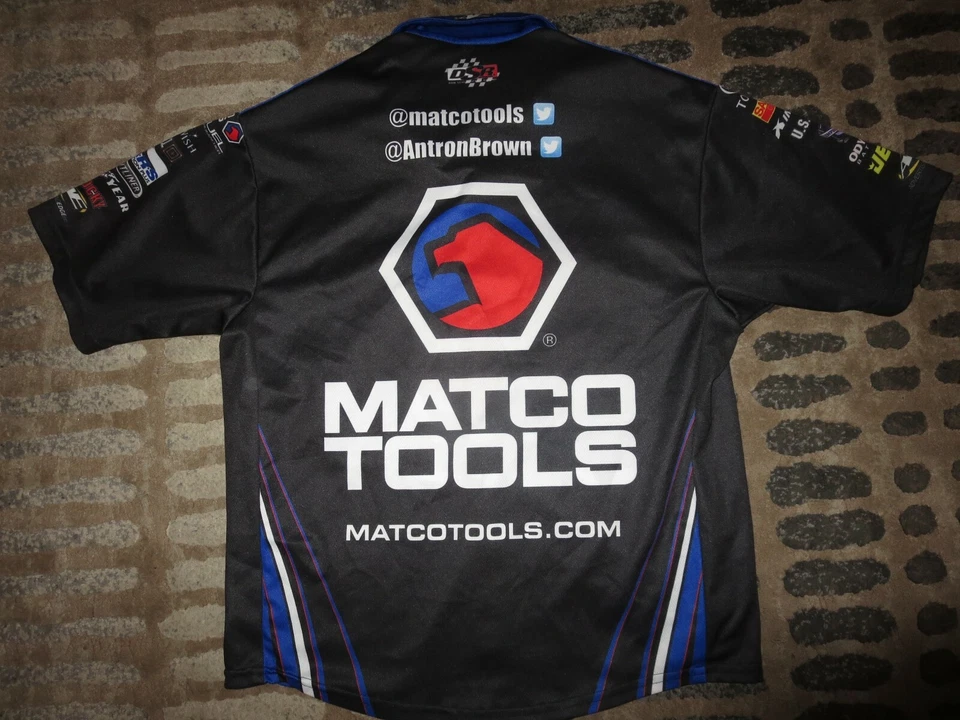 Camiseta deportiva de carreras Antron Brown NHRA Matco Tools Top Fuel Dragster adulto pequeña Foto 3 de 3