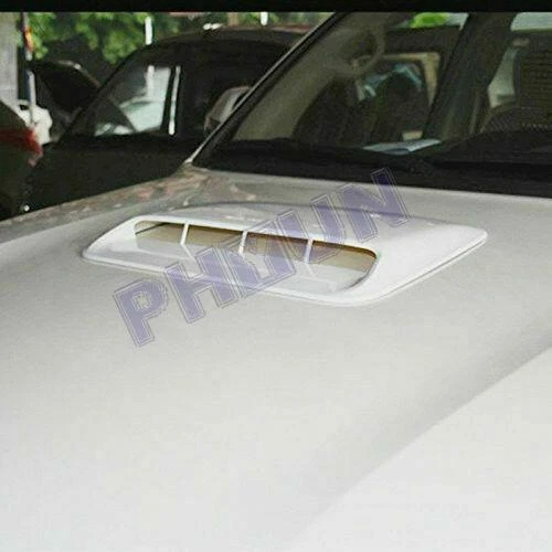 Universal Car Decorative Air Flow Intake Hood Scoop Vent Bonnet Cover Trim White - Picture 4 of 6