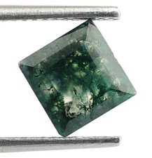 Brilliant Cut Moss Agate Square Shape 7X7mm Healing Gemstone Birthday Gift 2 Ct.