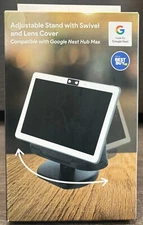 Wasserstein Adjustable Stand w/Lens Cover for Nest Hub Max (Charcoal)