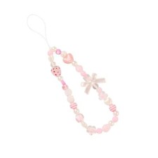 Phone Charms Strap,Pink Cute, Aesthetic Love Phone Chain Girl, Pearl Beaded P...