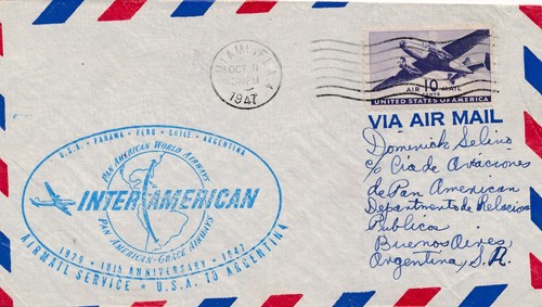 MIAMI, FLA to BUENOS AIRES, ARGENTINA Pan American FFC 11/11/47 #C27 - Picture 2 of 3