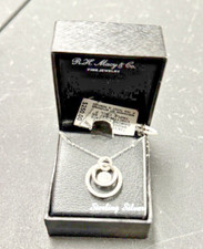 Diamond Triple Circle 18" Pendant Necklace 1/10 ct. t.w. in Sterling Silver