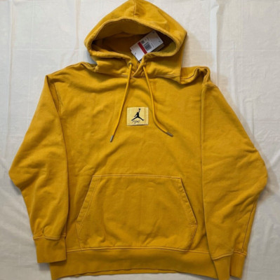 Nike Jumpman Jordan Essential Pullover Yellow Hoodie Sz Lg FB7290-752