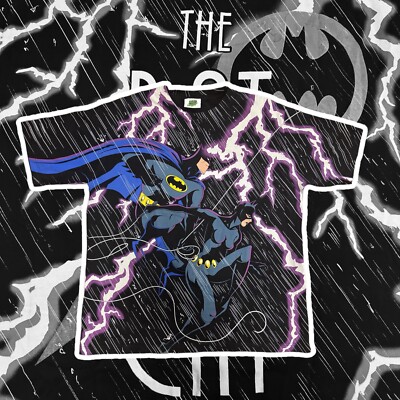 Chronic Images “Bat & The Cat” AOP Tshirt Sz XL Batman Catwoman | eBay