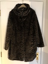 New Beautiful Ladies M&co Animal Print Style Faux Fur Jacket/coat, Size 14