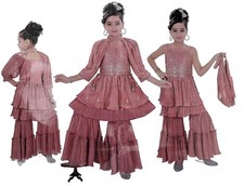 BOLLYWOOD Traditional 6-11Yr KIDS INDIAN DESIGNER TOP PALAZZO PAKISTANI WEDDING