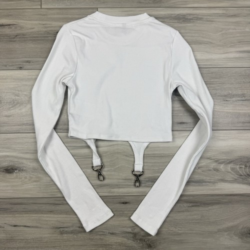 The Ragged Priest Ribbed Long Sleeve Ringer Trigger Suspender Garter Shirt XS - Picture 5 of 7