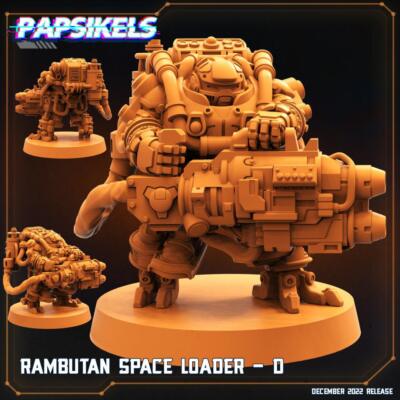 3D Printed Papsikels Cyberpunk Sci-Fi Rambutan Space Loader - D 28mm 32mm