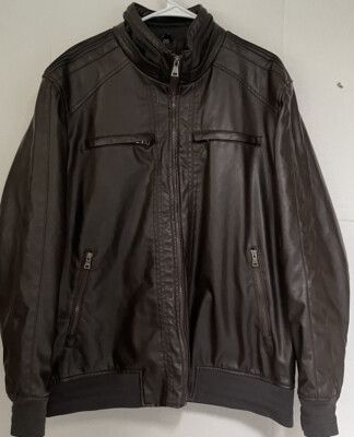 IZOD mens large bomber jacket full zip brown