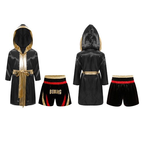 Kids Boys Suit Party Set Long Sleeve Outfit Performance Uniform Open Front Robe - Picture 32 of 46