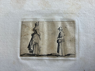 Jacques Callot (1592-1635) Zwei Frauen Im Profil. ''Capricci''