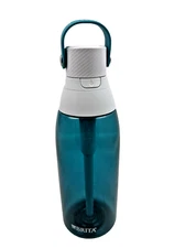 Brita Filtration 32 oz. Water Bottle Push Flip Top Straw & Carry Handle Aqua