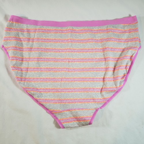 Victoria's Secret High Leg Brief XL Pink Orange Gray Signature Cotton Blend - Picture 2 of 3