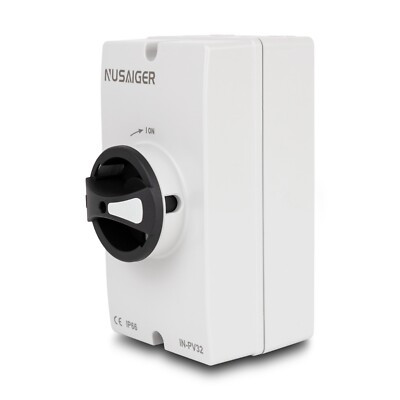 DC TRENNSCHALTER SOLAR PV Umschalter Ausschalter Freischalter 2-polig 32A 500V EUR 19,99 DC TRENNSCHALTER SOLAR PV Umschalter Ausschalter Freischalter 2-polig 32A 500V EUR 19,99