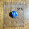 MTG d20 Spindown 20-sided Life Counter die dice Throne of Eldraine Blue ELD 859