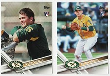 RYON HEALY RC LOT 2017 TOPPS ROOKIE PHOTO IMAGE VARIATION + BASE CARD # 53  A'S