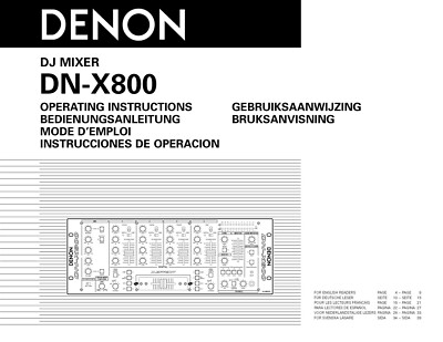 Operating Instructions for Denon DN-X800