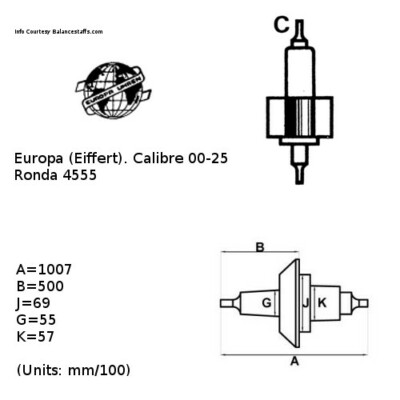 Axe De Balancier Ronda 4555 Pour Montre Europa (Eiffert) 00-25b - Neuf