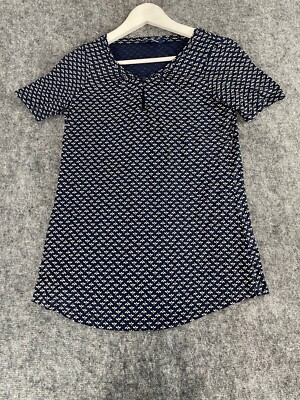 Tom Tailor  Shirt Womens Small Tee Floral Blue Short Sleeve Blouse Top NEW N336
