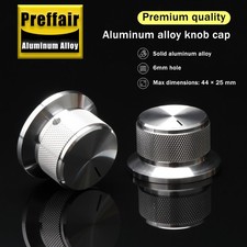 1pcs Silver Aluminum Alloy Potentiometer Control Knob Volume Audio Screw Type