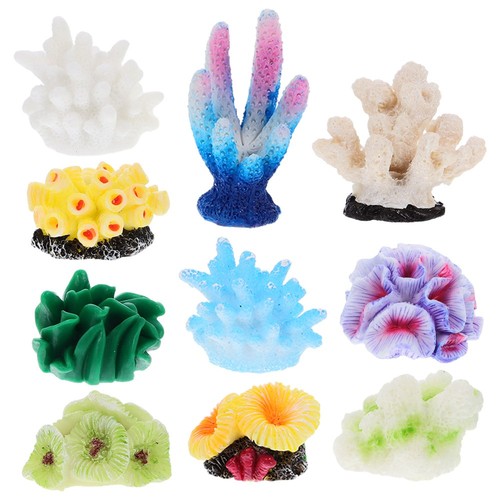 10 Pcs Decorazione in Corallo Artificiale Ornamenti Per Decorazioni Acquari - Foto 5 di 12