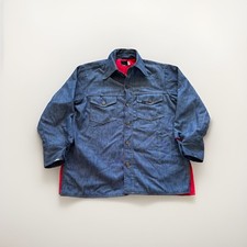 Vintage Sears Roebucks Denim Shirt Men’s L Fleece Lined Workwear Shacket 70s