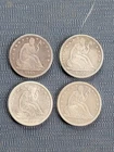 Lot Of 4 Seated Liberty Half Dollars. 1865, 1866, 1866-s, 1868-s
