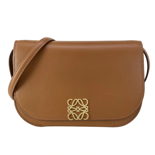 LOEWE Goya Accordion Clutch Brown Leather Shoulder Bag