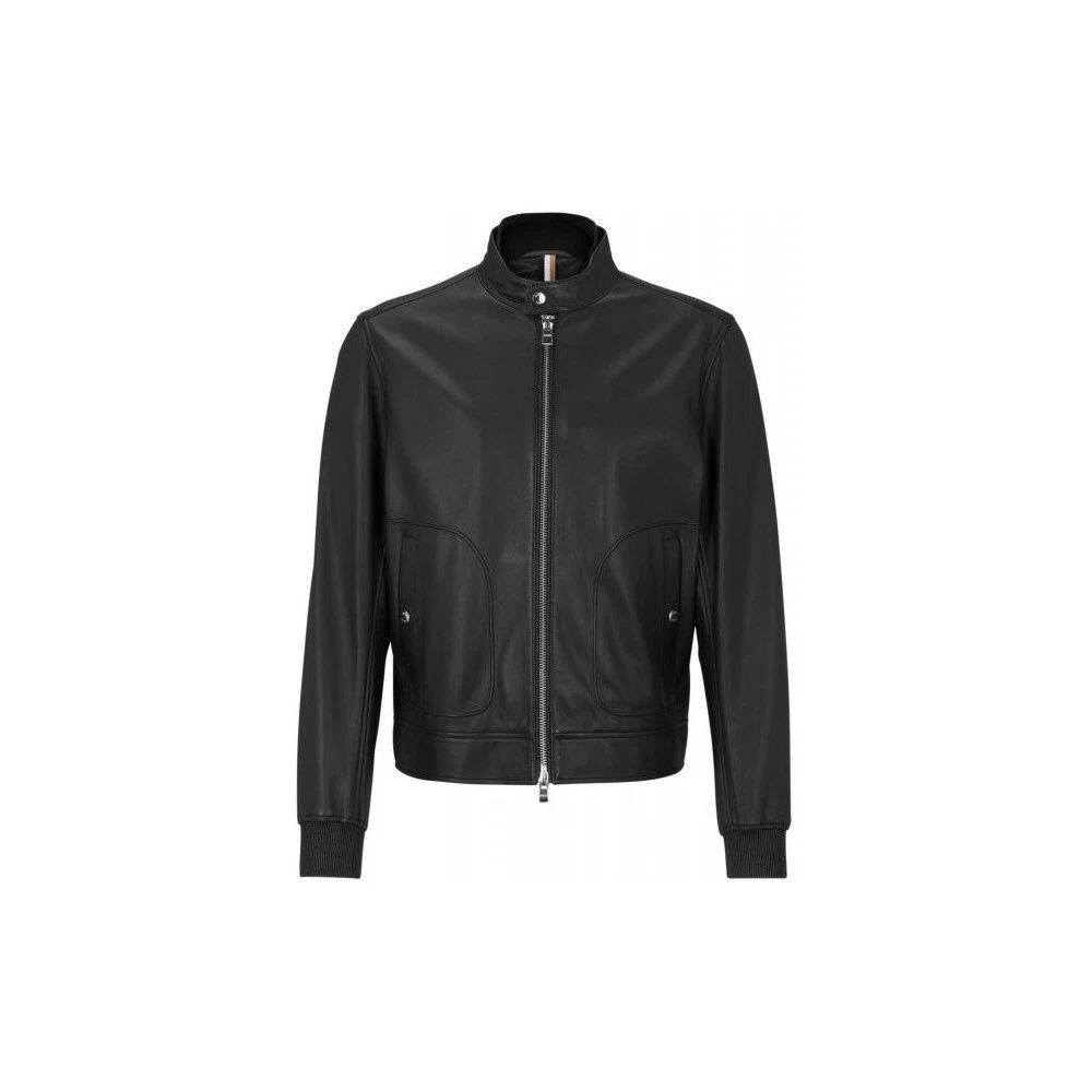 Veste En Cuir Hugo Boss - Taille 56 - Noir - Style Caban - Neuf Sans étiquettes